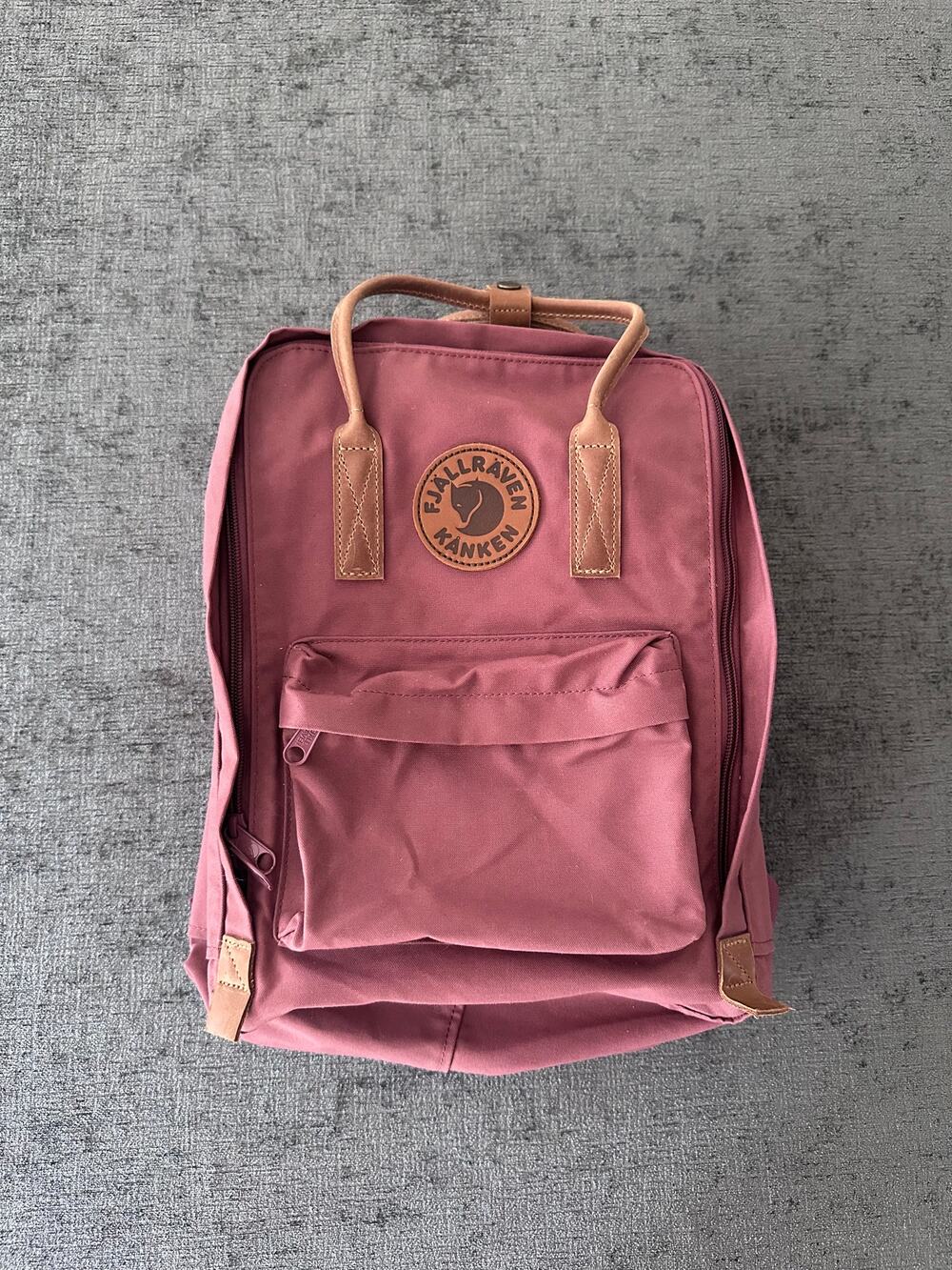 Fjallraven Kanken No 2 Backpack Pink Rose G-1000 Leather Accents Daypack School